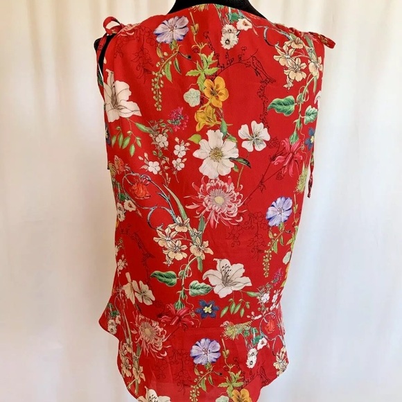 Parker Red Floral Blouse - Size Medium - Picture 2 of 5